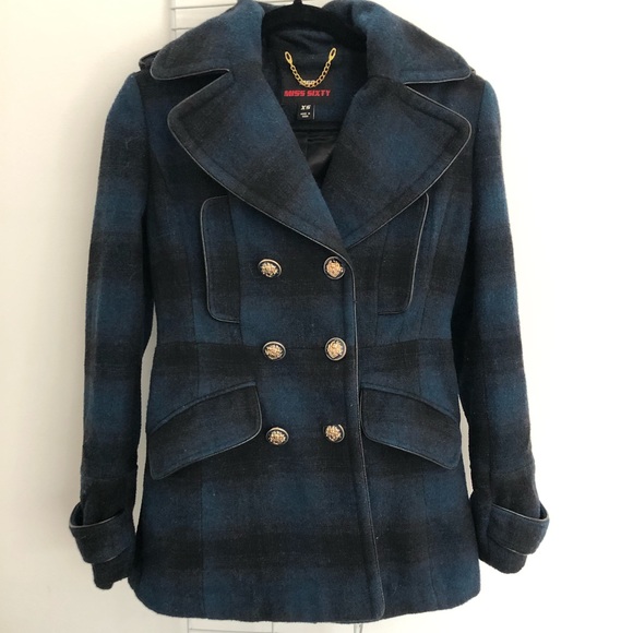 Miss Sixty Military Style Plaid Jacket